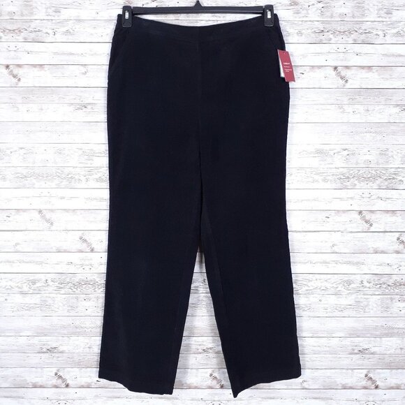 croft & barrow Pants - Croft & Barrow Womens Corduroy Pants Large Petite Black Pull On 985